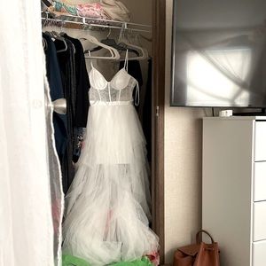 White Corset Prom Dress Worn Once